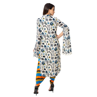 Soup by Sougat Paul Off White Printed Kurta And Dhoti Pants (Set of 2)