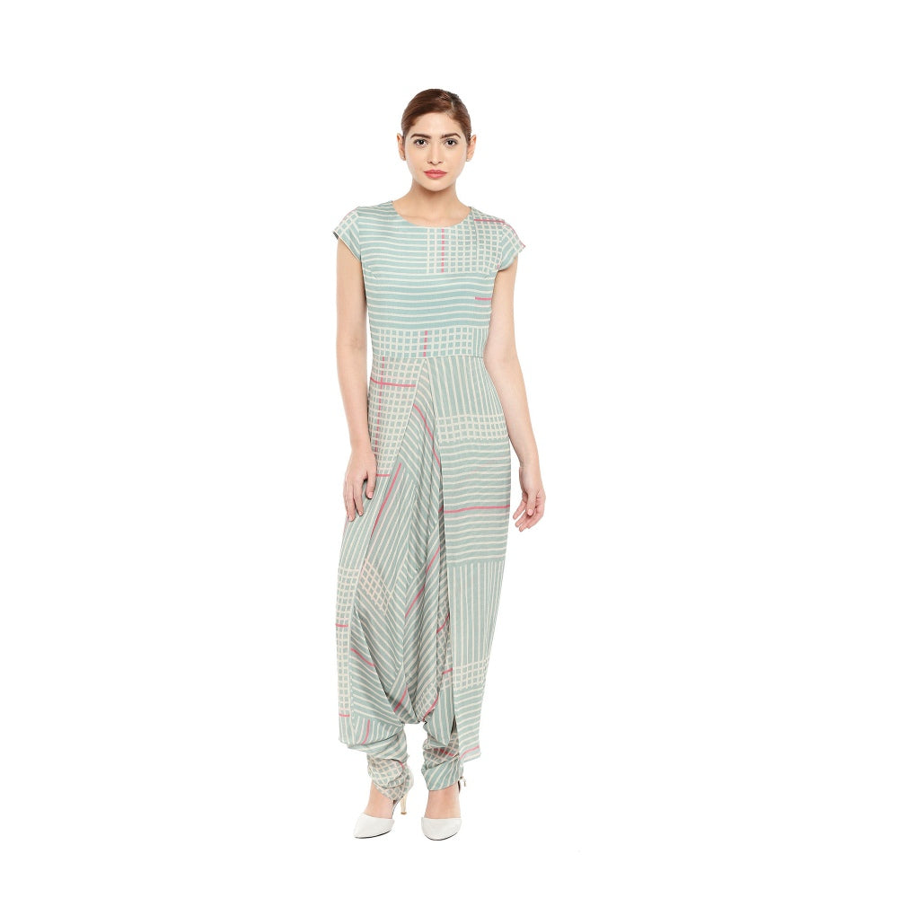 Soup by Sougat Paul Checkered Jumpsuit With Asymmetrical Jacket - Customisable (Set of 2)