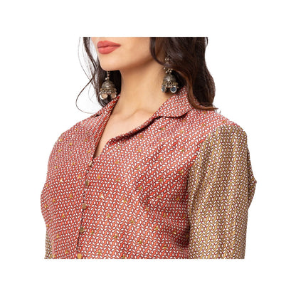 Soup by Sougat Paul Yellow Printed Blouse With Skirt And Dupatta (Set of 3)