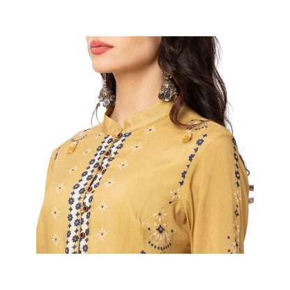 Soup by Sougat Paul Yellow Floral Top And Pants (Set of 2)