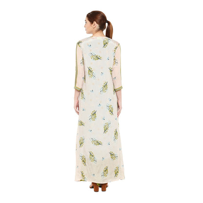 Soup by Sougat Paul Floral Printed Kurta With Pants And Printed Long Jacket