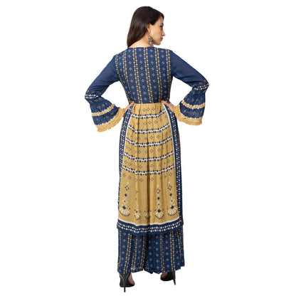 Soup by Sougat Paul Mustard Printed Kurta And Pants (Set of 2)