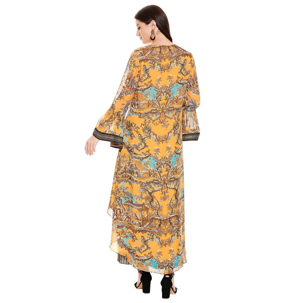 Soup by Sougat Paul Mustard Printed Top Pants (Set of 2)