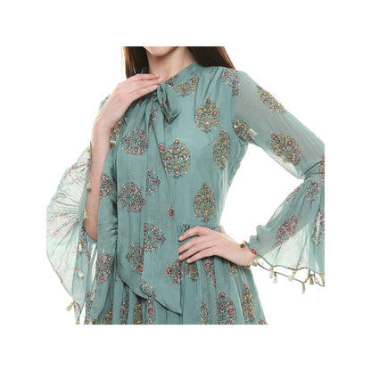 Soup by Sougat Paul Sage Green Printed Bottom With Top (Set of 2)