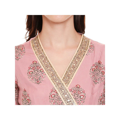 Soup by Sougat Paul Dusk Pink Printed Bottom With Top (Set of 2)