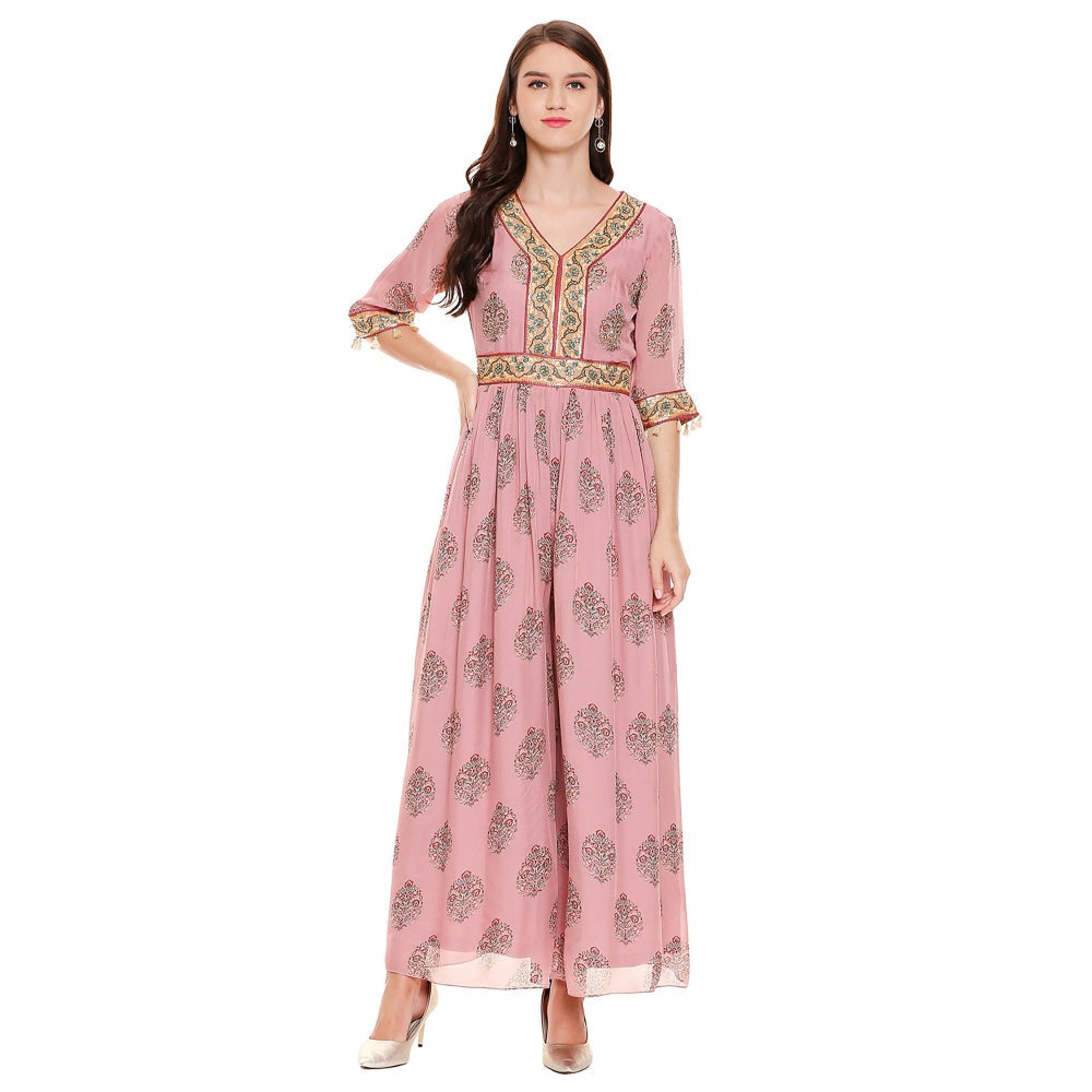 Soup by Sougat Paul Dusk Pink Embroidered Jumpsuit