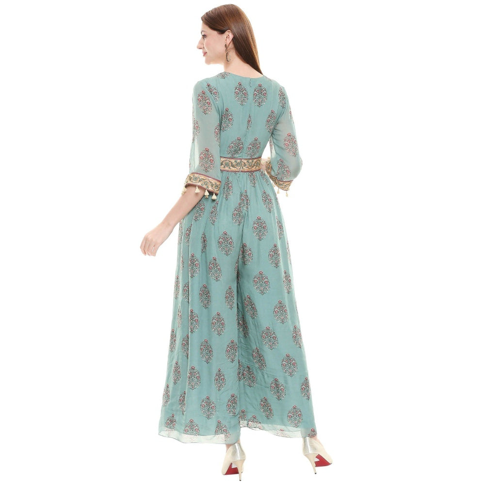 Soup by Sougat Paul Sage Green Embroidered Jumpsuit