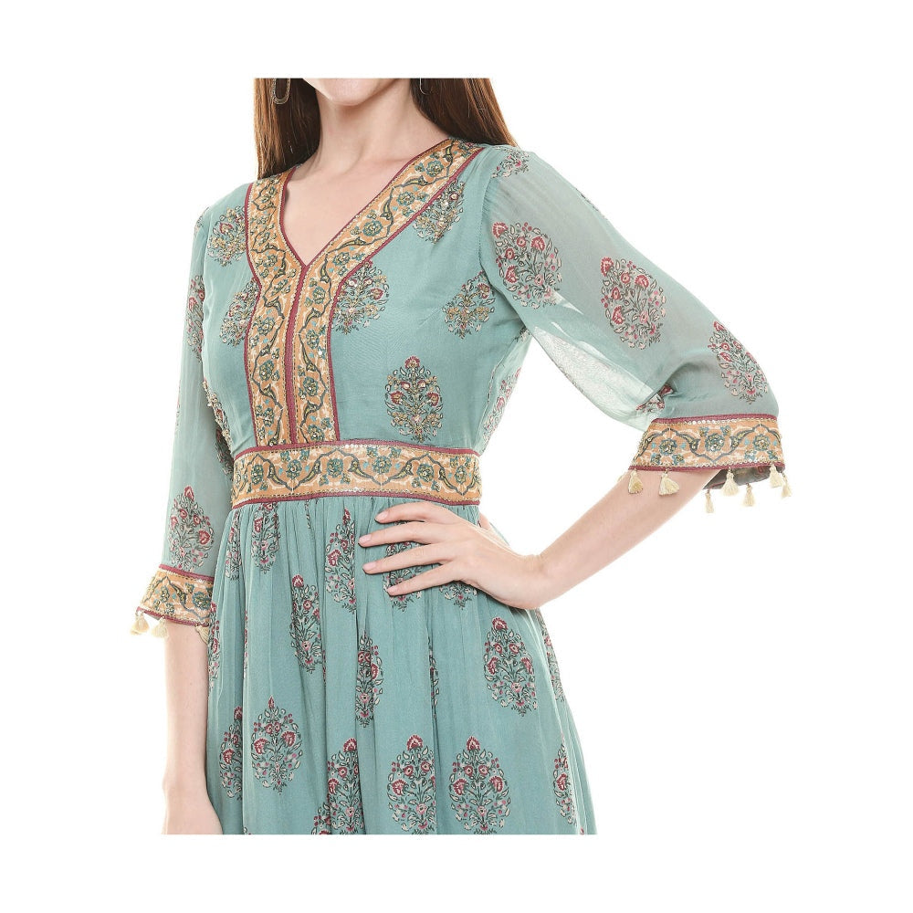 Soup by Sougat Paul Sage Green Embroidered Jumpsuit