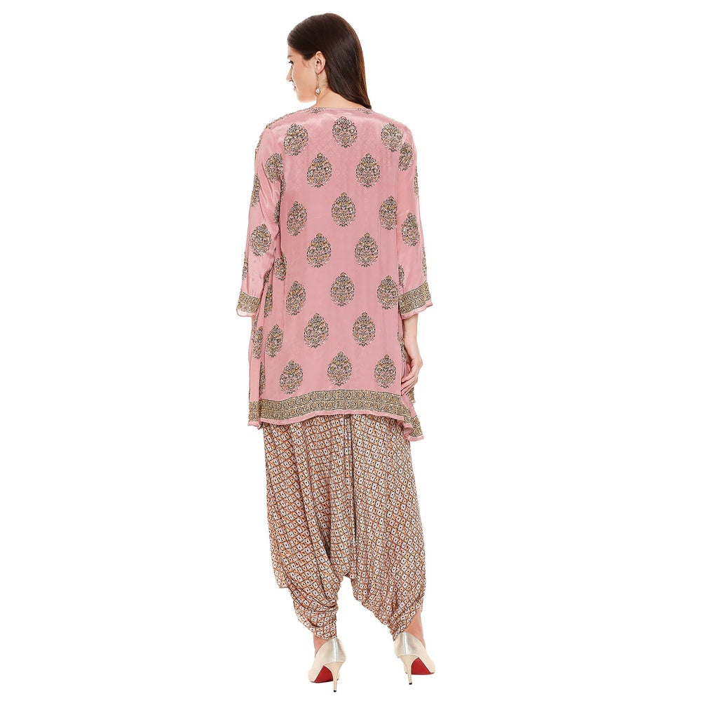 Soup by Sougat Paul Dusk Pink Printed Jacket With Jumpsuit (Set of 2)