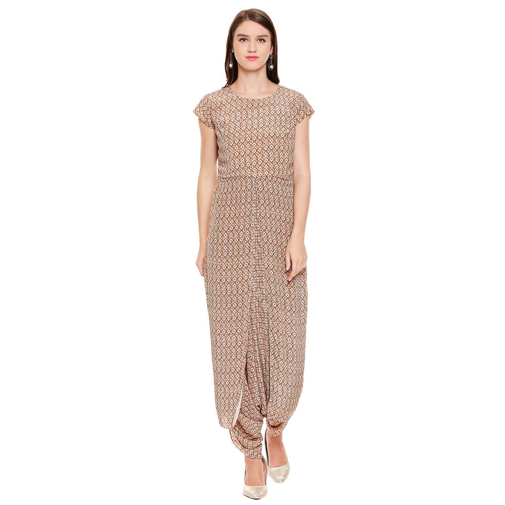 Soup by Sougat Paul Dusk Pink Printed Jacket With Jumpsuit (Set of 2)