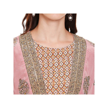 Soup by Sougat Paul Dusk Pink Printed Jacket With Jumpsuit (Set of 2)