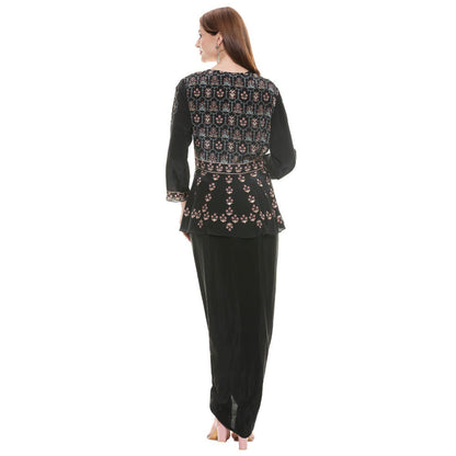 Soup by Sougat Paul Black Embroidered Dress With Jacket (Set of 2)