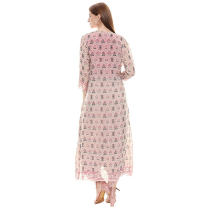 Soup by Sougat Paul Fuschia Printed Crop Top With Dhoti & Jacket (Set of 3)