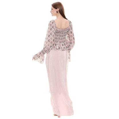 Soup by Sougat Paul Dusk Pink Printed Drape Skirt With Top (Set of 2)