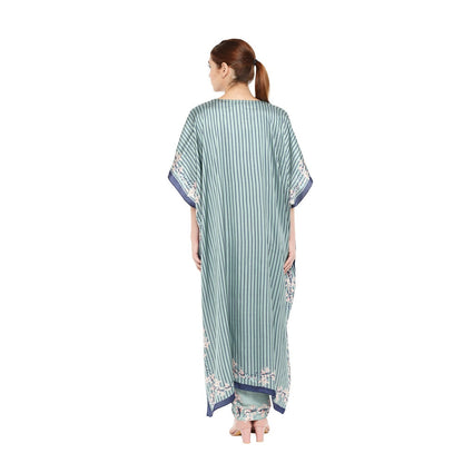 Soup by Sougat Paul Drape Dress With Long Asymmetrical Printed Cape- Customisable (Set of 2)