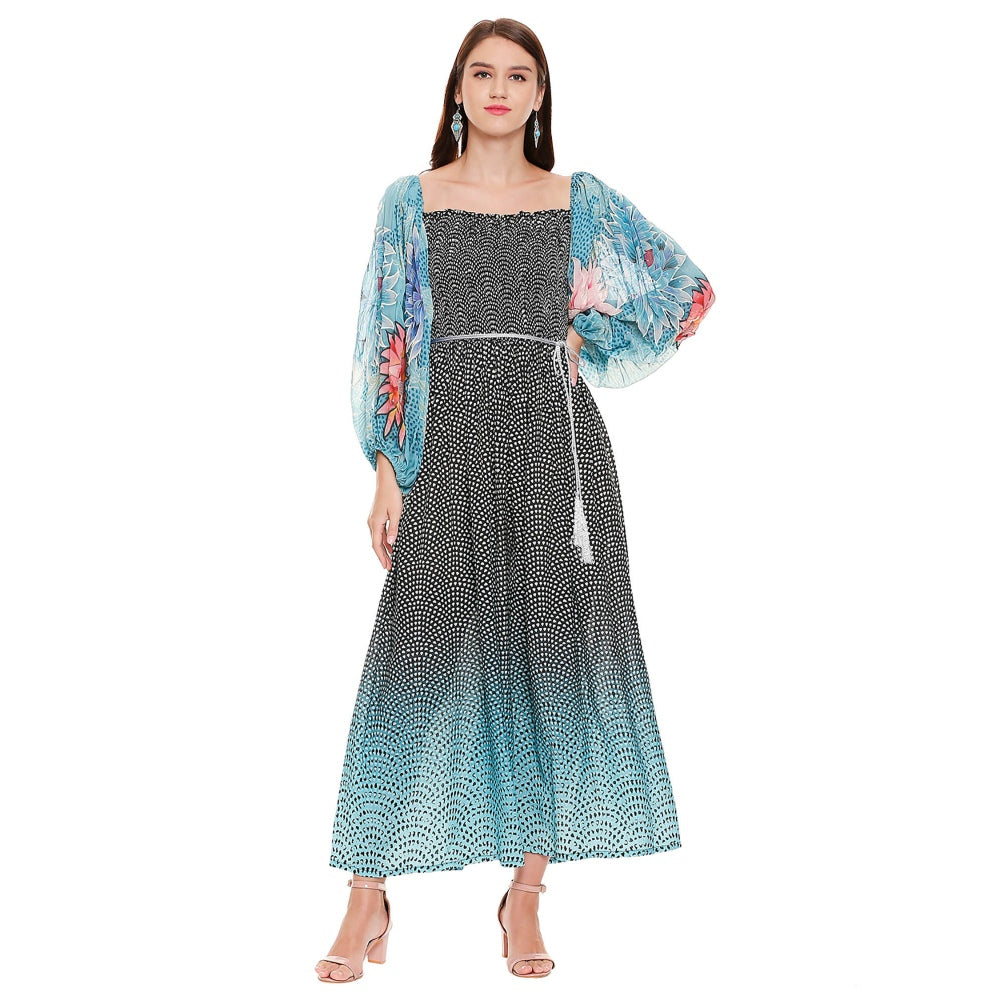 Soup by Sougat Paul Black Printed Crop Top With Jacket & Pant (Set of 3)