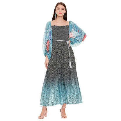 Soup by Sougat Paul Black Printed Crop Top With Jacket & Pant (Set of 3)