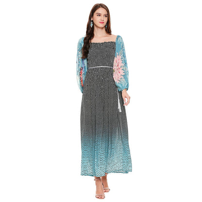 Soup by Sougat Paul Black Printed Crop Top With Jacket & Pant (Set of 3)