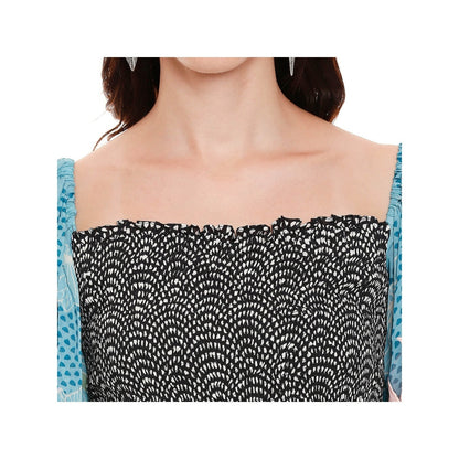 Soup by Sougat Paul Black Printed Crop Top With Jacket & Pant (Set of 3)