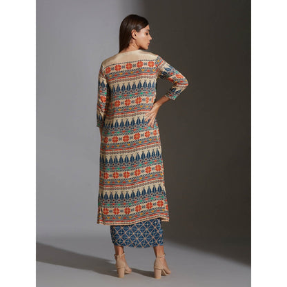 Soup By Sougat Paul Bustier With Tassel Detail With Dhoti Drape Skirt And Jacket (Set of 3)