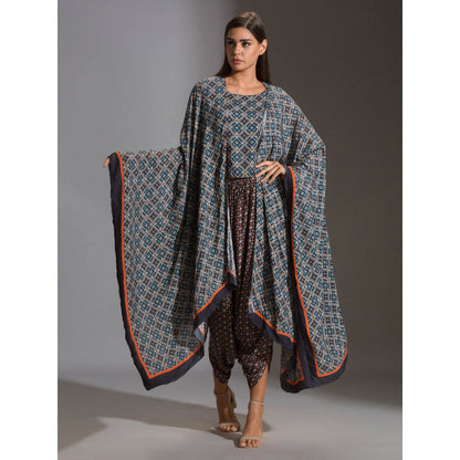 Soup By Sougat Paul Crop Top Paired With Dhoti Pants And Cape (Set of 3)
