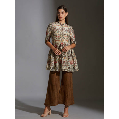 Soup By Sougat Paul Peplum Printed Top Paired With Printed Pants (Set of 2)