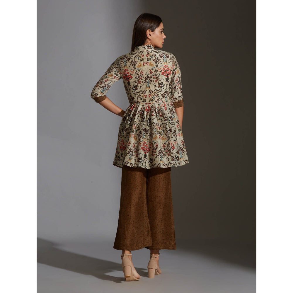 Soup By Sougat Paul Peplum Printed Top Paired With Printed Pants (Set of 2)