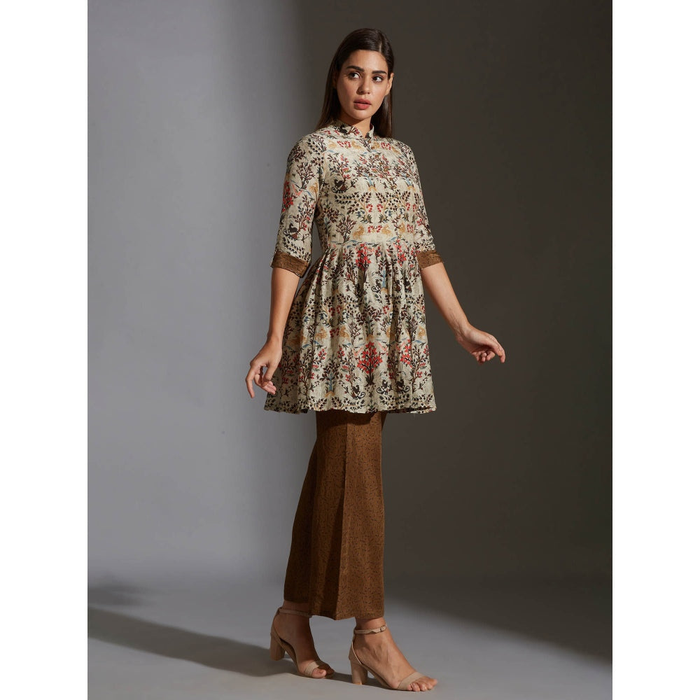 Soup By Sougat Paul Peplum Printed Top Paired With Printed Pants (Set of 2)