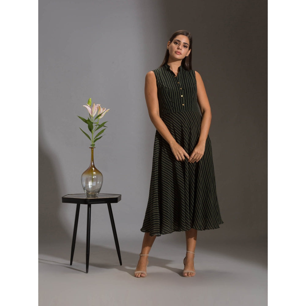 Soup By Sougat Paul Printed A Line Dress Paired With Sequence Jacket (Set of 2)