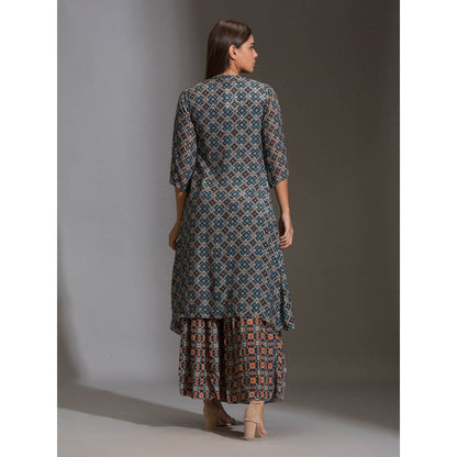 Soup By Sougat Paul Crop Top With Tassel Detail Paird With Sharara And Jacket (Set of 3)