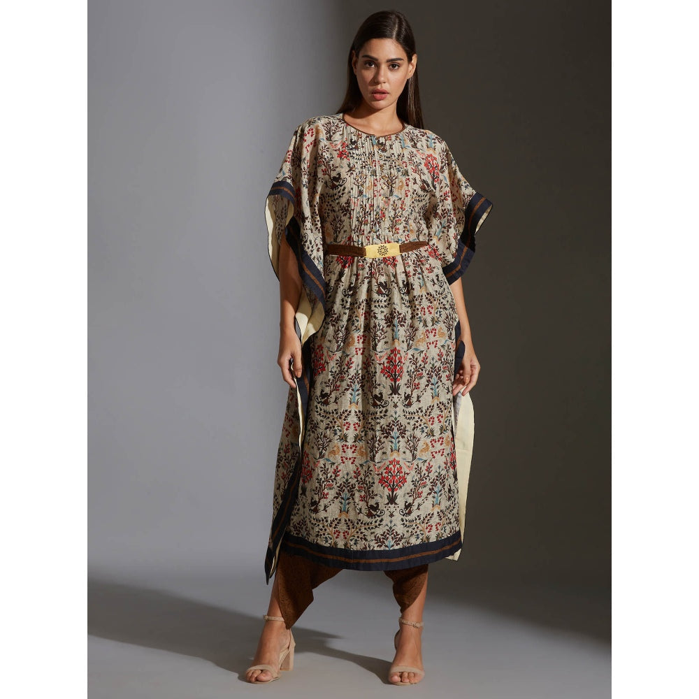 Soup By Sougat Paul Printed Kaftaan Top Paired With Dhoti Printed Pants (Set of 2)