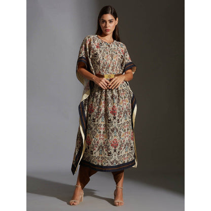 Soup By Sougat Paul Printed Kaftaan Top Paired With Dhoti Printed Pants (Set of 2)