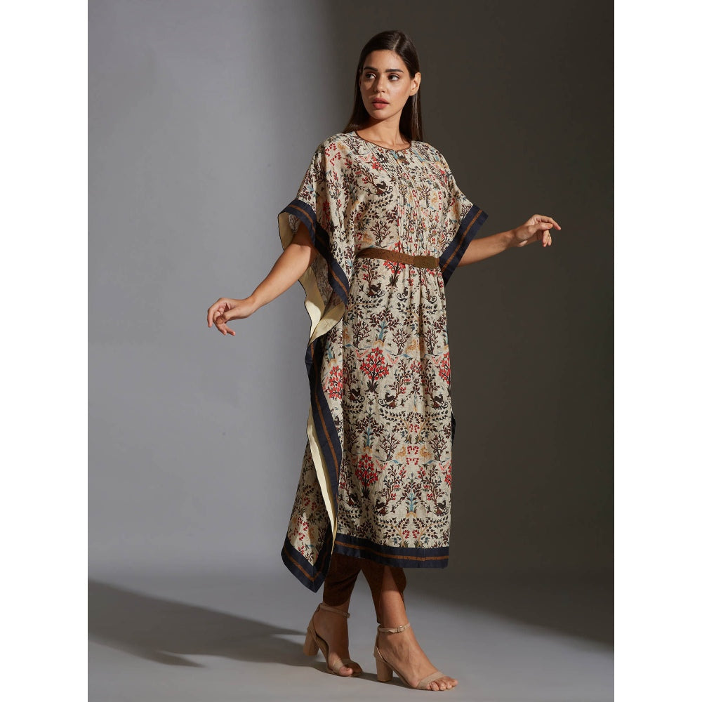 Soup By Sougat Paul Printed Kaftaan Top Paired With Dhoti Printed Pants (Set of 2)
