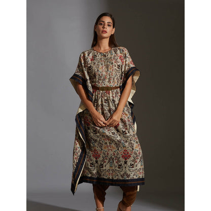 Soup By Sougat Paul Printed Kaftaan Top Paired With Dhoti Printed Pants (Set of 2)