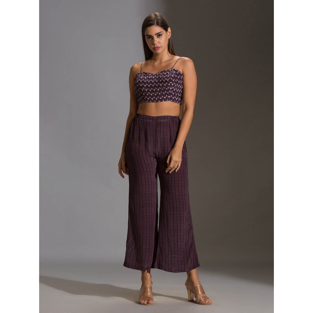 Soup By Sougat Paul Printed Bustier Paired With Printed Pants And Jacket (Set of 3)