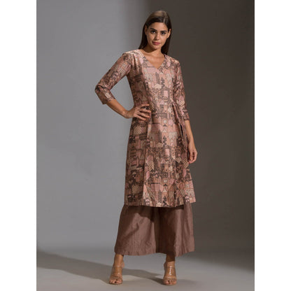 Soup By Sougat Paul Printed Overlap Panel Kurta Paired With Printed Plazzo Pants (Set of 2)