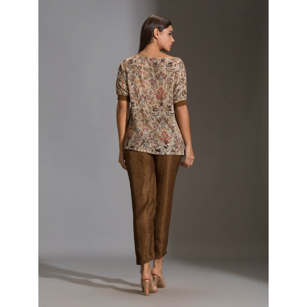 Soup By Sougat Paul Prired One Shoulder Top Paired With Printed Pants (Set of 2)