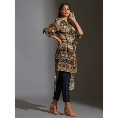 Soup By Sougat Paul Overlap Printed Jacket With Bell Sleeves With Printed Trousers (Set of 2)