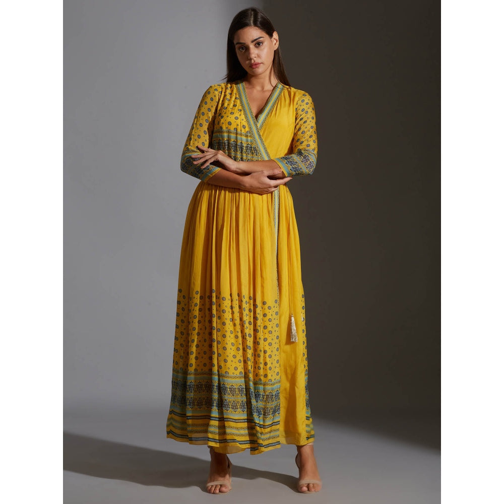 Soup By Sougat Paul Overlap Printed Dress With Gathers