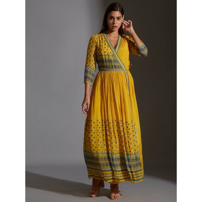 Soup By Sougat Paul Overlap Printed Dress With Gathers