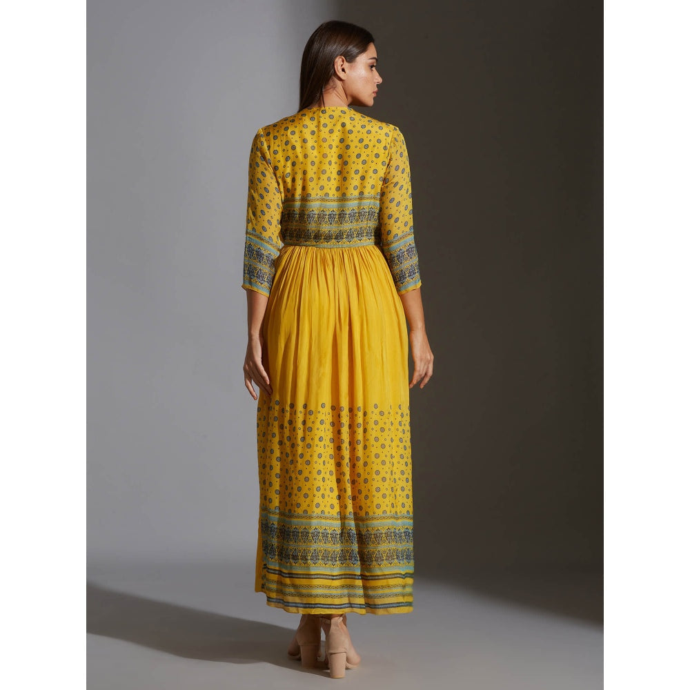 Soup By Sougat Paul Overlap Printed Dress With Gathers