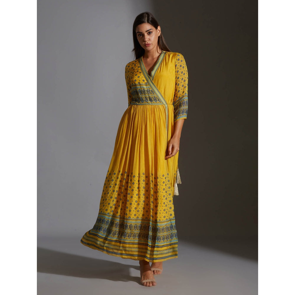 Soup By Sougat Paul Overlap Printed Dress With Gathers