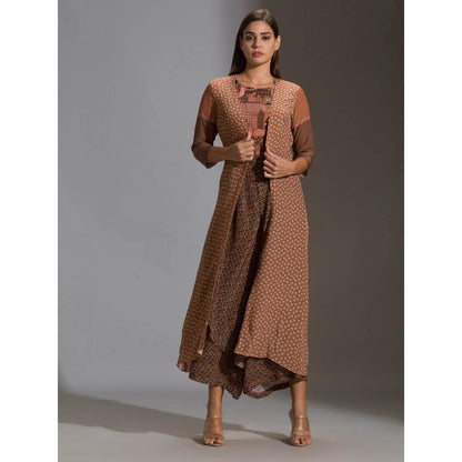 Soup By Sougat Paul Printed Double Layered Jumpsuit Paired With Printed Jacket (Set of 2)