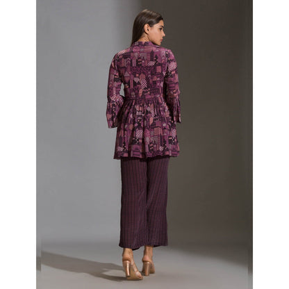 Soup By Sougat Paul Peplum Printed Top Paired With Printed Pants (Set of 2)