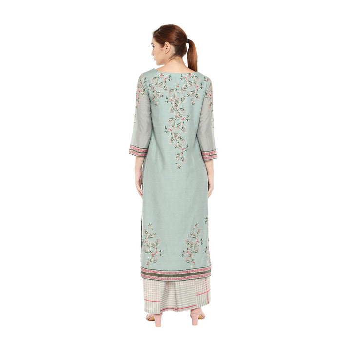Soup by Sougat Paul Floral Kurta With Printed Palazzo Pants - Customisable (Set of 2)