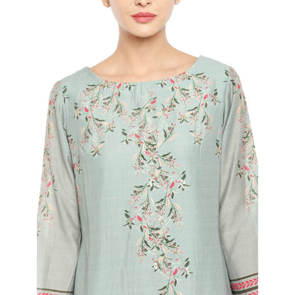 Soup by Sougat Paul Floral Kurta With Printed Palazzo Pants - Customisable (Set of 2)