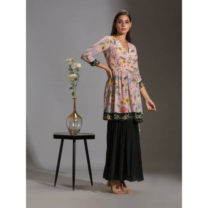 Soup By Sougat Paul Printed Overlap Kurta Paired With Sharara Pants (Set of 2)