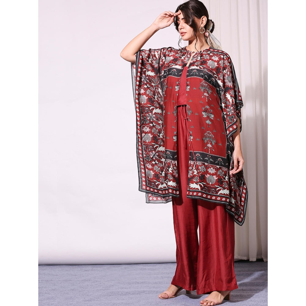 Soup By Sougat Paul Red Jumpsuit (Set of 2)