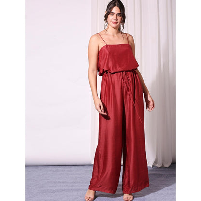 Soup By Sougat Paul Red Jumpsuit (Set of 2)