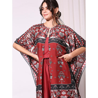 Soup By Sougat Paul Red Jumpsuit (Set of 2)